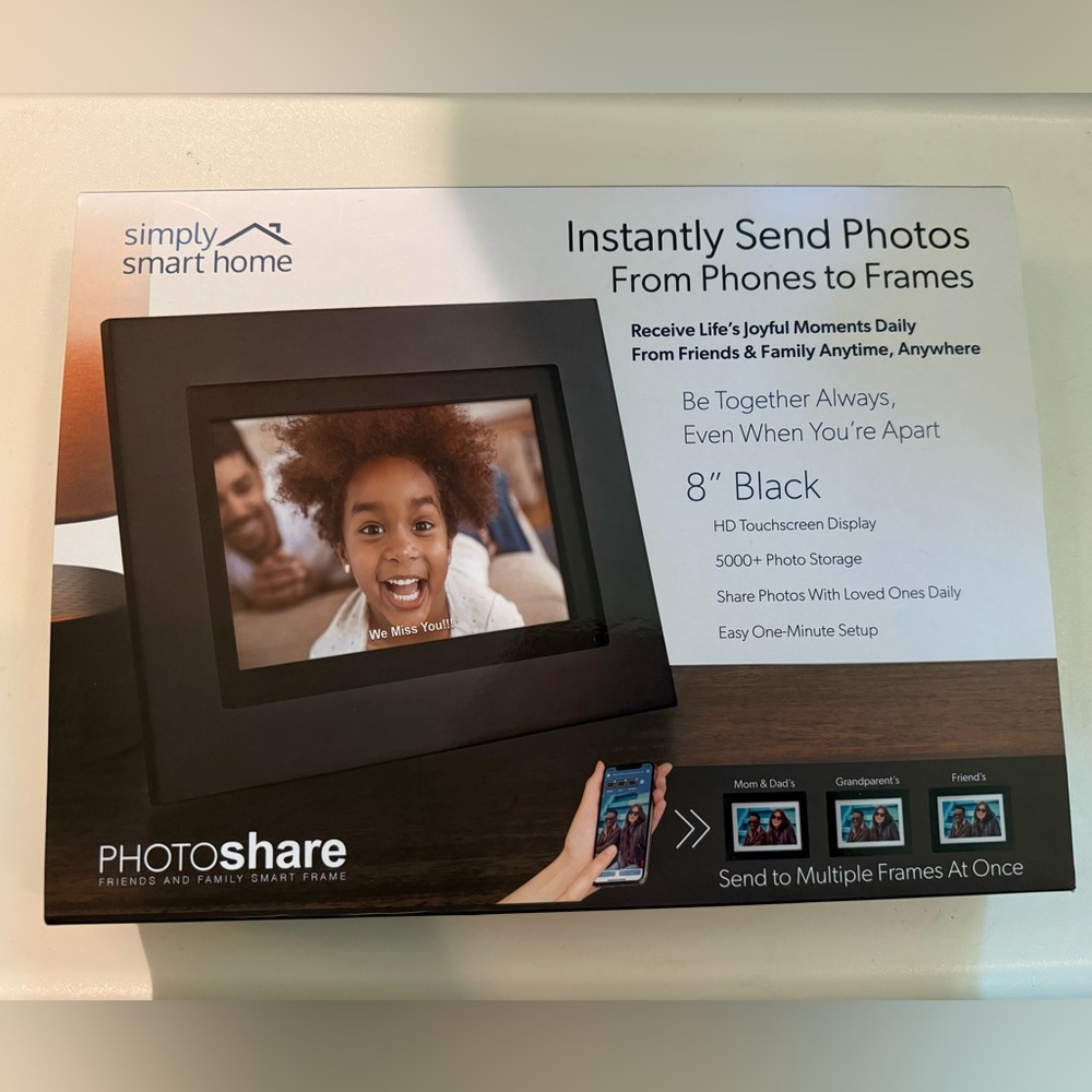 8” Black Digital PhotoShare Frame - NIB